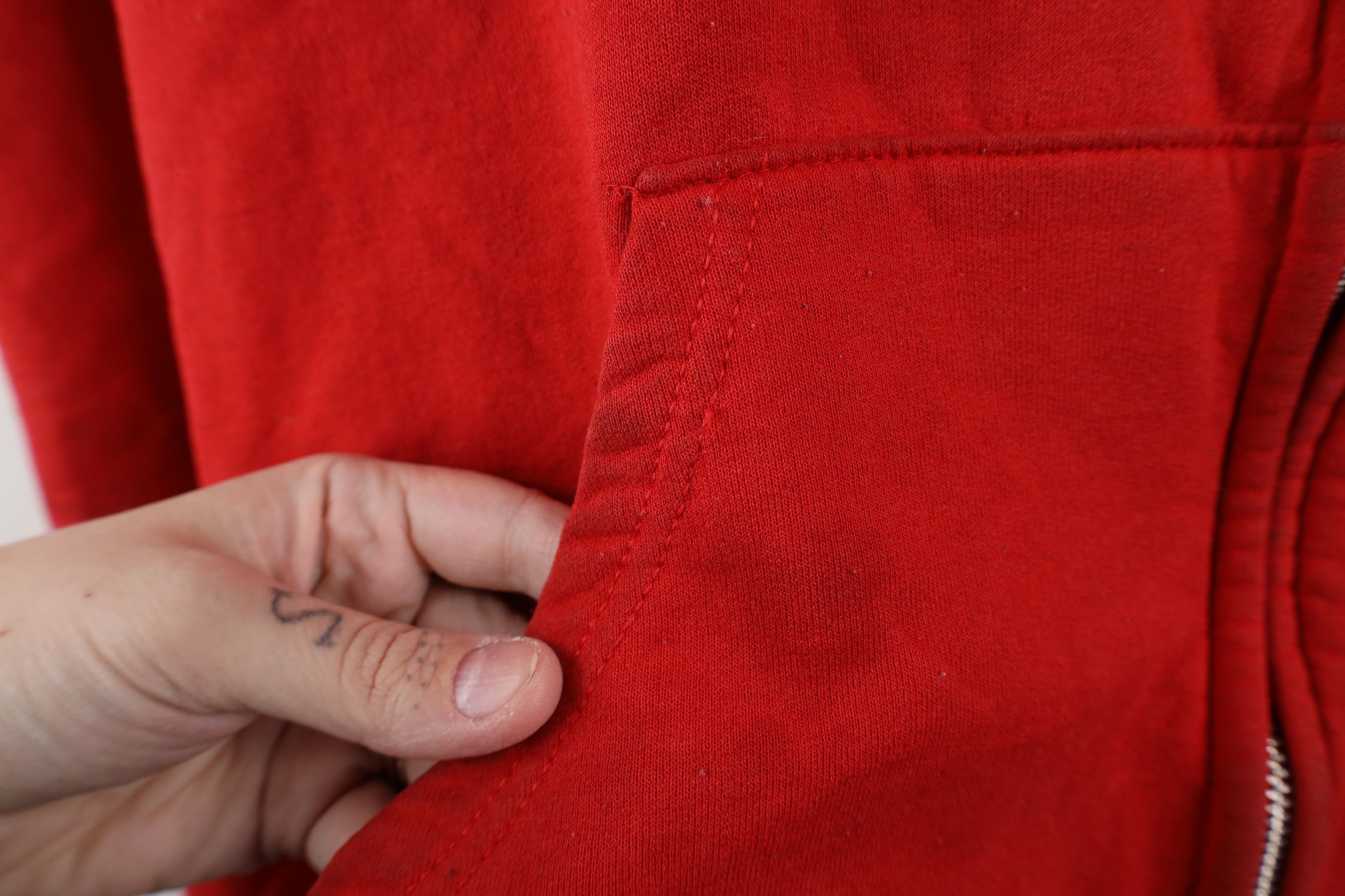 Vintage Vintage 90s Streetwear Blank Full Zip Hoodie Sweatshirt Red Size US XXL / EU 58 / 5 - 6 Thumbnail