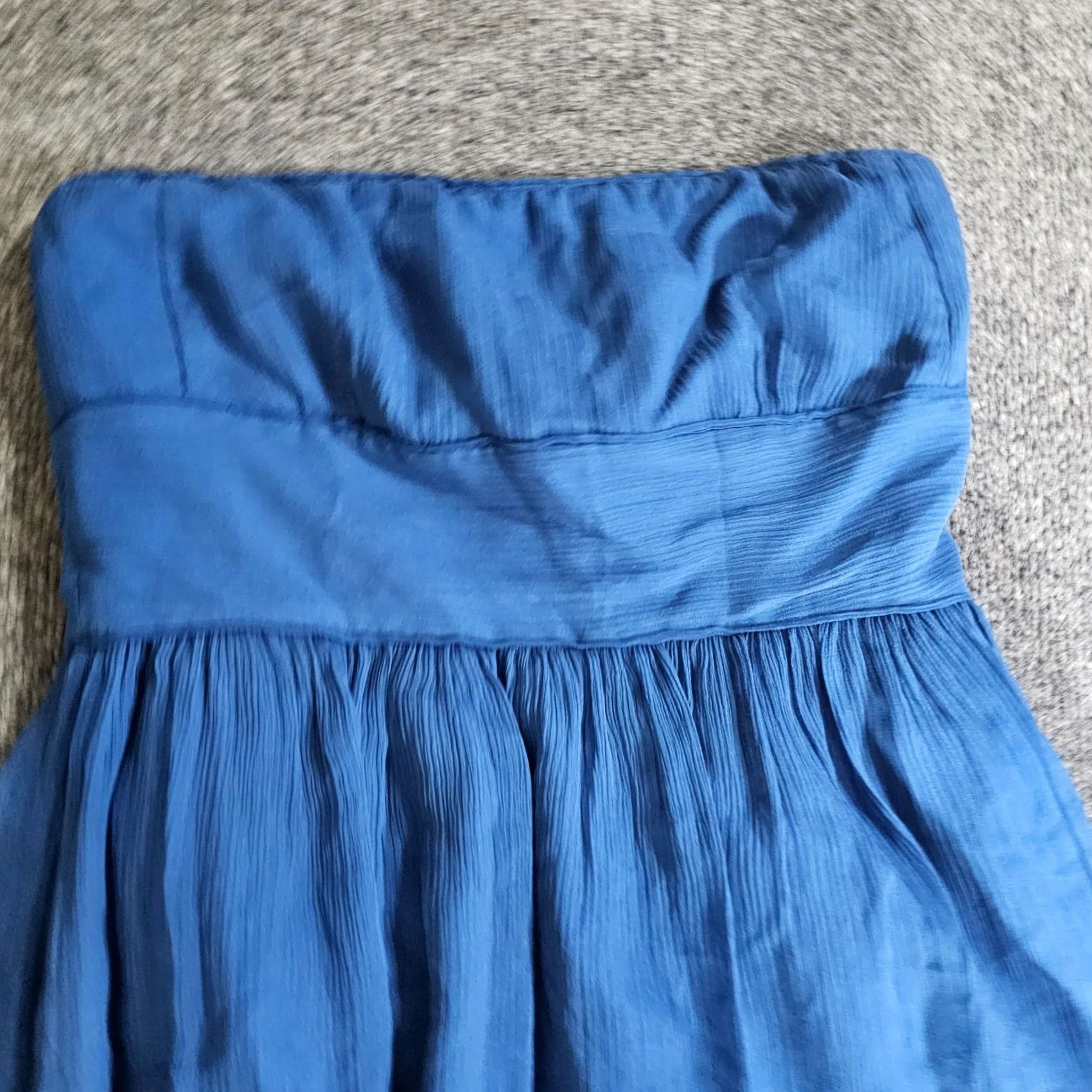 J.Crew J.CREW Dress Womens 2 Blue Silk Strapless Chiffon A-Line Lined Cocktail Dress Shirt Sleeveless Square Neck Party/Cocktail Universal Colors Mens? Size XS / US 0-2 / IT 36-38 - 2 Thumbnail