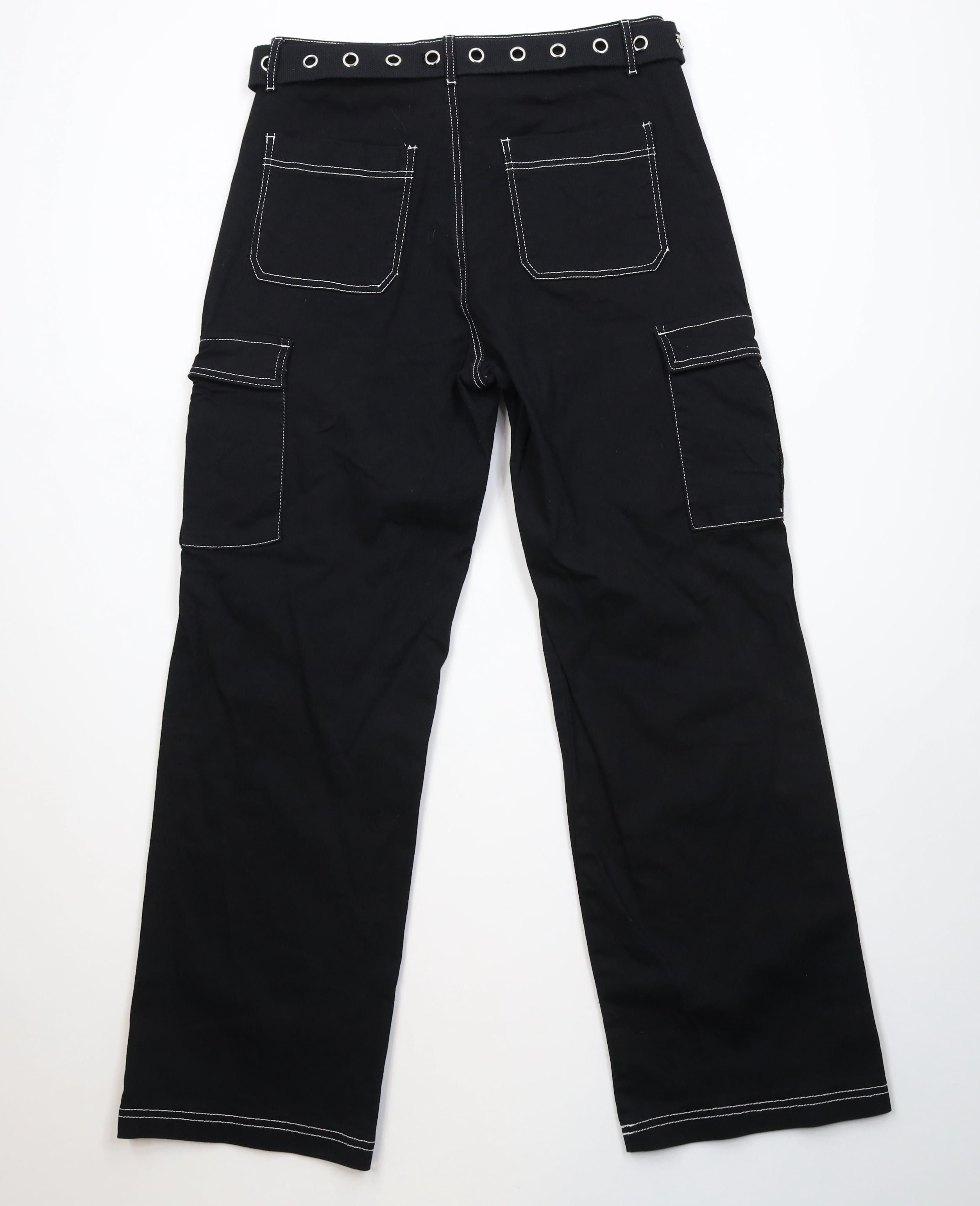 Vintage Vintage 90s Y2K Babydoll Goth Wide Leg Cargo Jeans Black Size 32" / US 10 / IT 46 - 8 Thumbnail