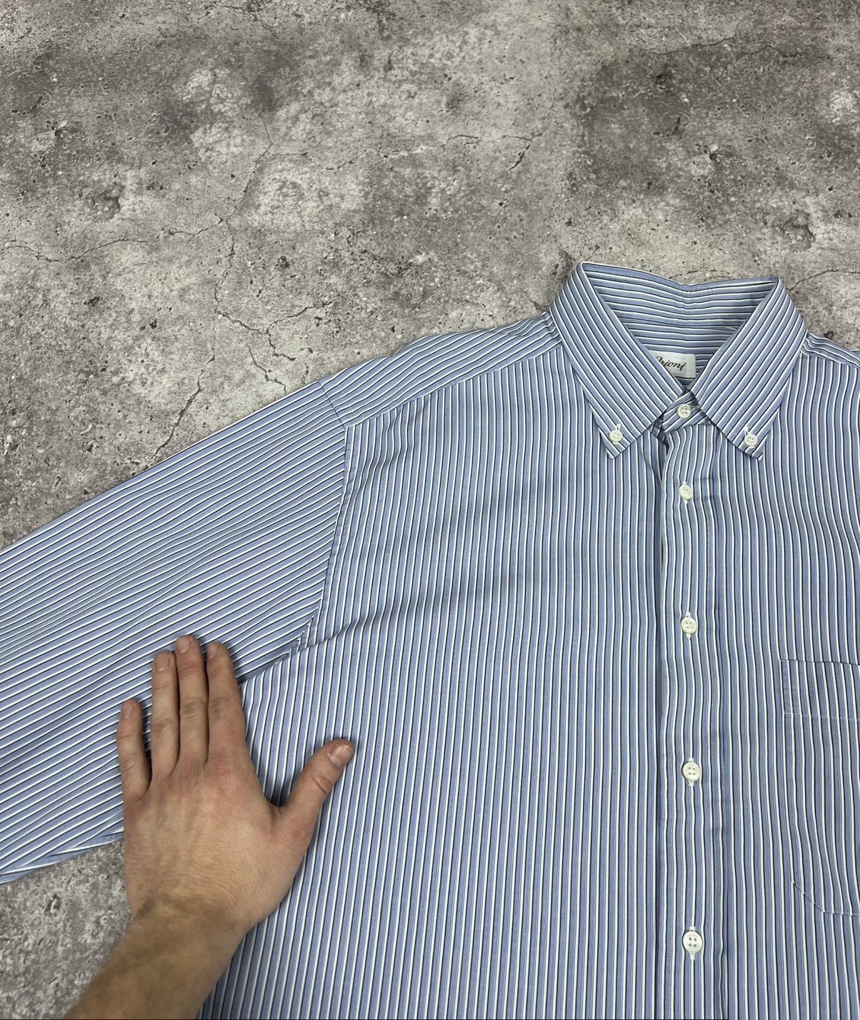 Brioni Brioni Striped Button Up Shirt Long Sleeeve Classic Size US XL / EU 56 / 4 - 7 Thumbnail