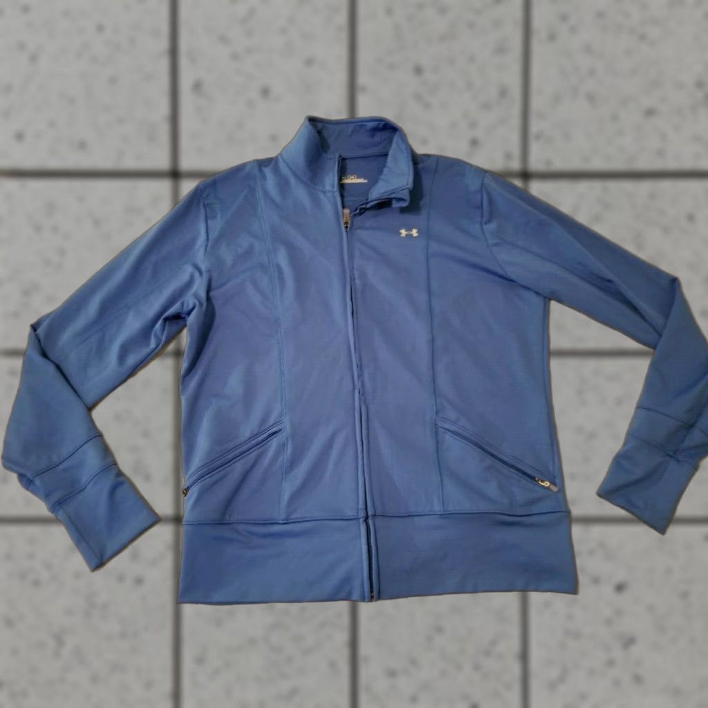 Under Armour Under Armour Jacket Women M Medium Blue Athletic Gym Workout Track Jacket Womens Size M / US 6-8 / IT 42-44 - 1 Thumbnail