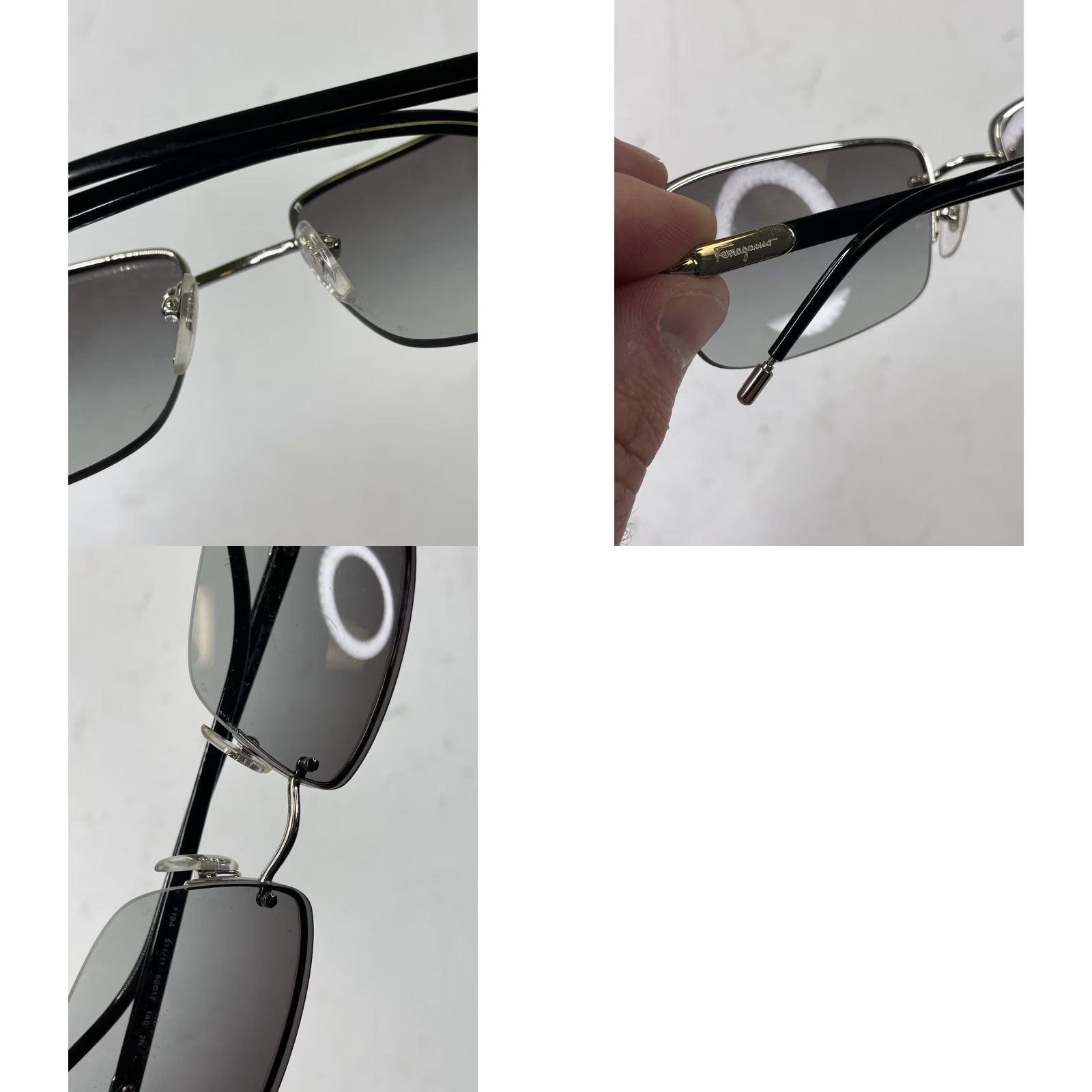 Salvatore Ferragamo Salvatore Ferragamo Sunglasses Men Half Rim Frames 1194 511/11 60 17 140 Black Geometric Designer Glass Metal Plastic Size ONE SIZE - 8 Thumbnail