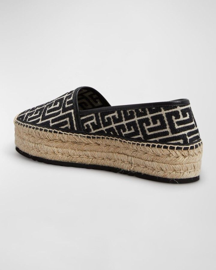 Balmain o1w1db10624 Monogram Espadrillas in Black Size US 12 / IT 42 - 3 Thumbnail