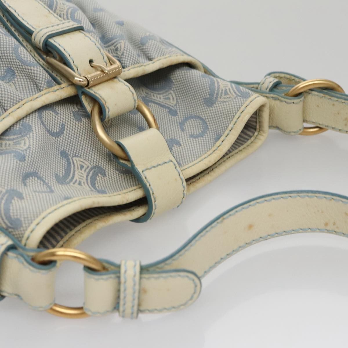 Celine CELINE C Macadam Canvas Shoulder Bag Light Blue Size ONE SIZE - 6 Thumbnail