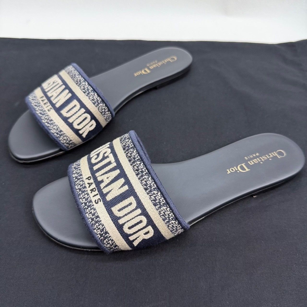 Dior Dior Canvas Printed Blue Sandals us_8-5 Women Size US 8.5 / IT 38.5 - 1 Thumbnail