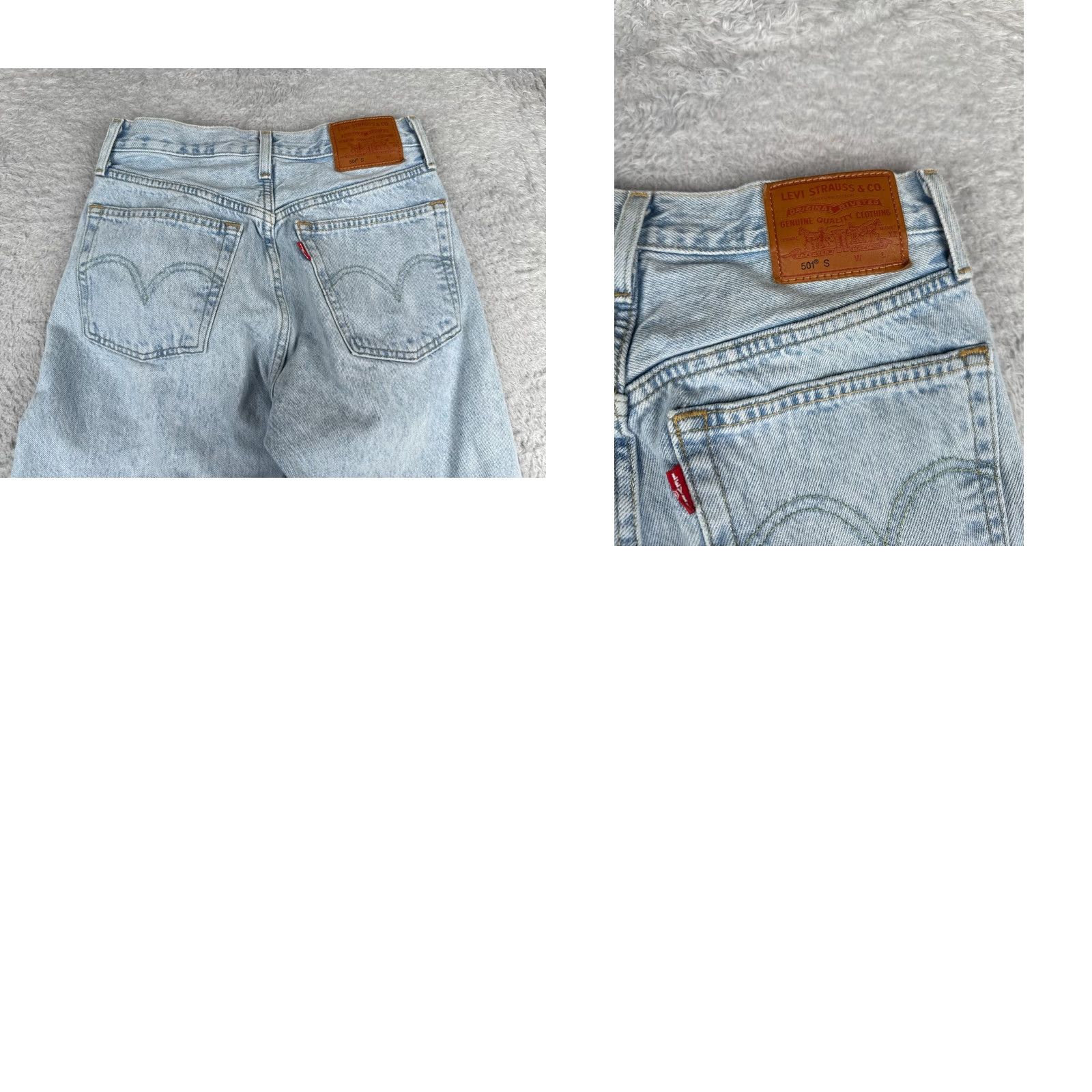 Levi's Levis Jeans Womens 24 Blue Denim 501 S Premium Big E XX Button Cotton 24x28 Size 42" / US 20 - 11 Thumbnail
