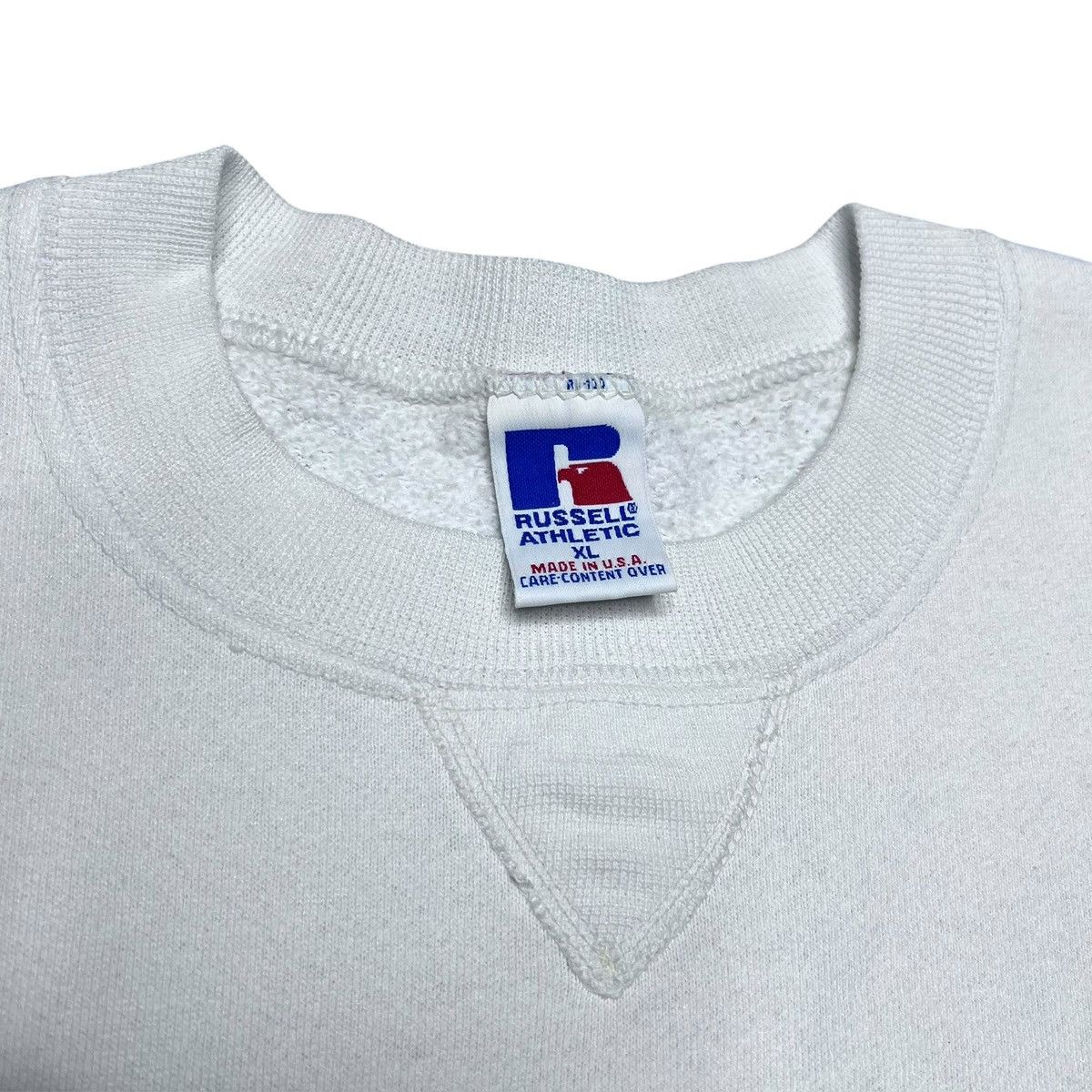 Russell Athletic Vintage 1990s Russell Athletic White USA Blank Sweatshirt Size US XL / EU 56 / 4 - 2 Thumbnail