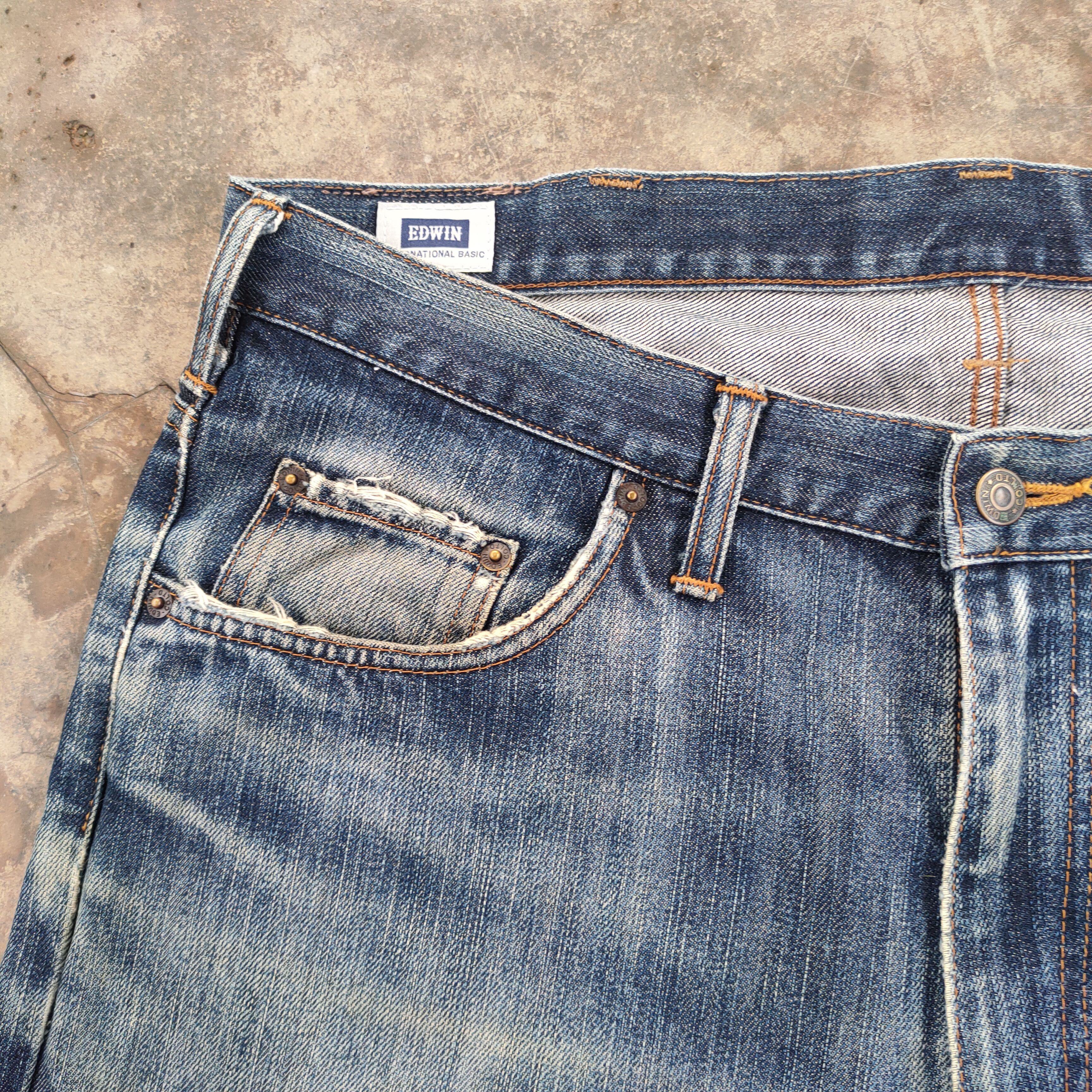 Edwin × Jean VINTAGE EDWIN FADED DISTRESSED DENIM JEANS PANTS Size US 38 / EU 54 - 8 Thumbnail