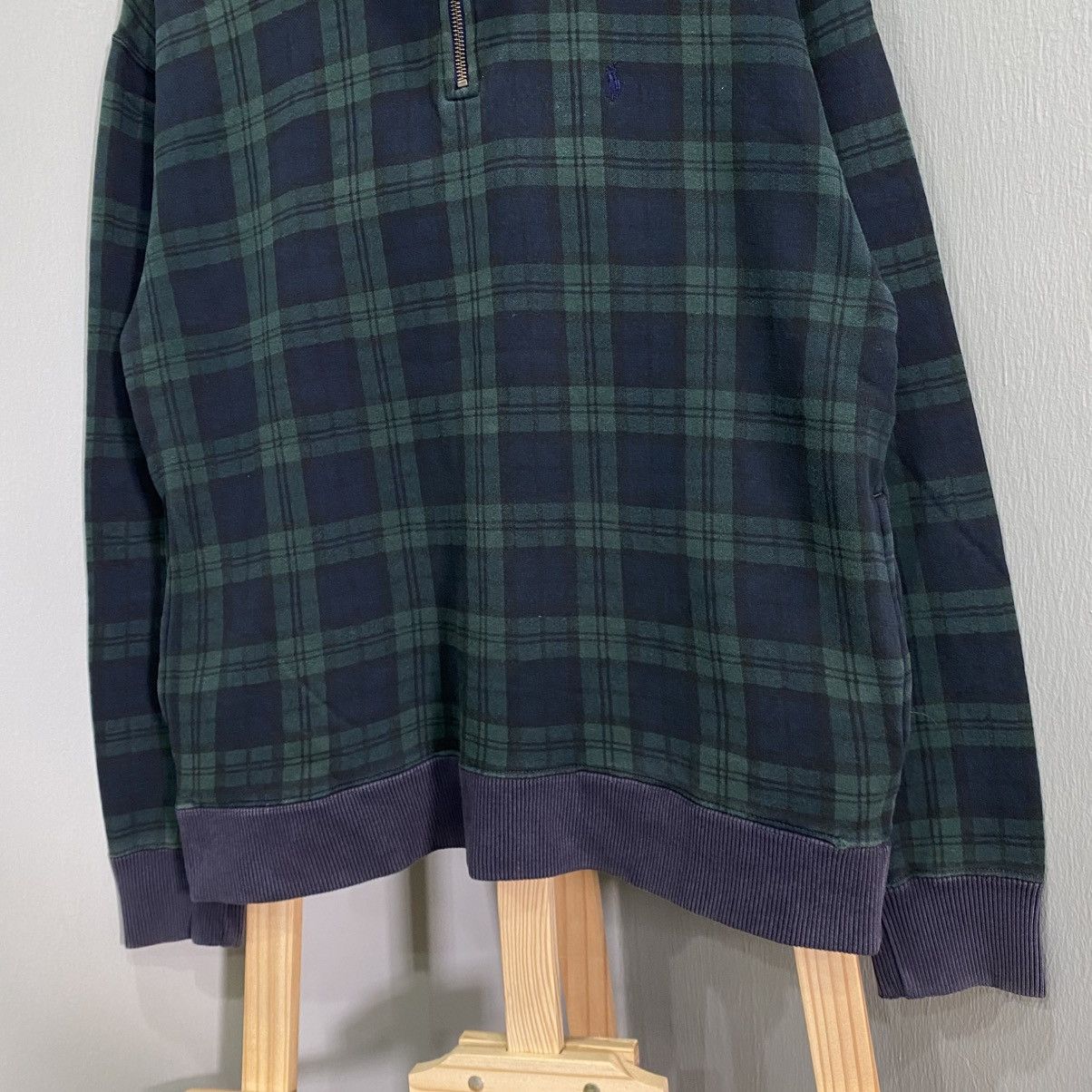 Polo Ralph Lauren VTG Polo Ralph Lauren Blackwatch Plaid Half-Zip Sweatshirt Size US M / EU 48-50 / 2 - 4 Thumbnail
