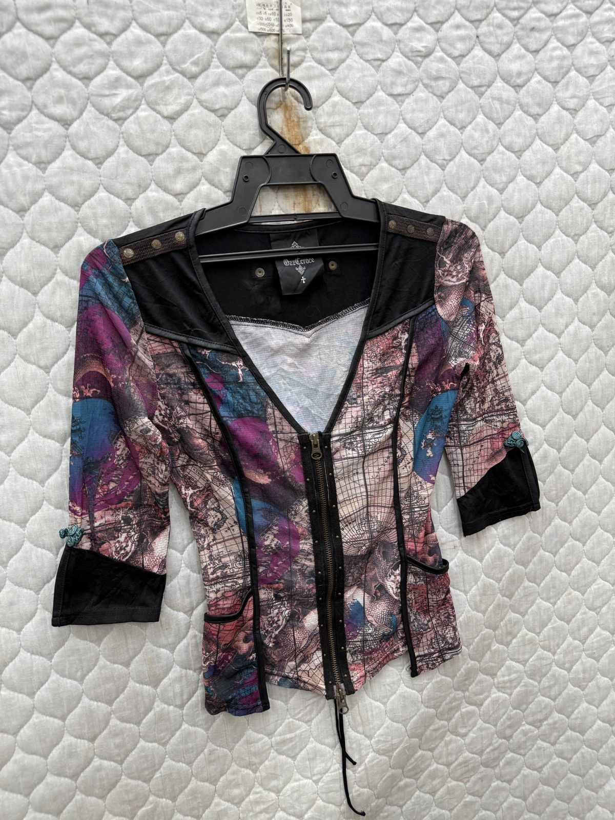 14th Addiction 🔥🔥🔥ARCHIVE OZZ CROCE ZIP UP GOTHIC BLOUSE Size S / US 4 / IT 40 - 3 Thumbnail
