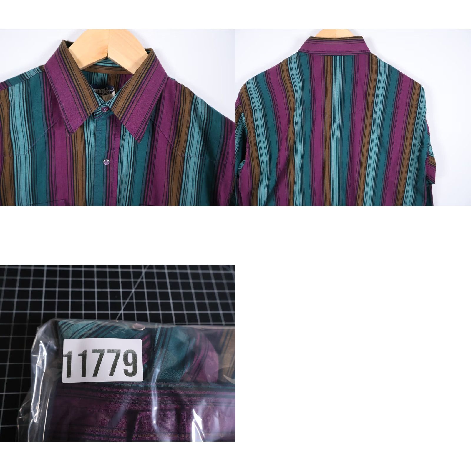 Wrangler VINTAGE Wrangler Cowboy Cut Shirt Men's 16.5 (Large) Purple Green Stripe Pearl Snap Shirt Mens Large Purple Stripe Cowboy Western 90s Clothing Size US L / EU 52-54 / 3 - 9 Thumbnail