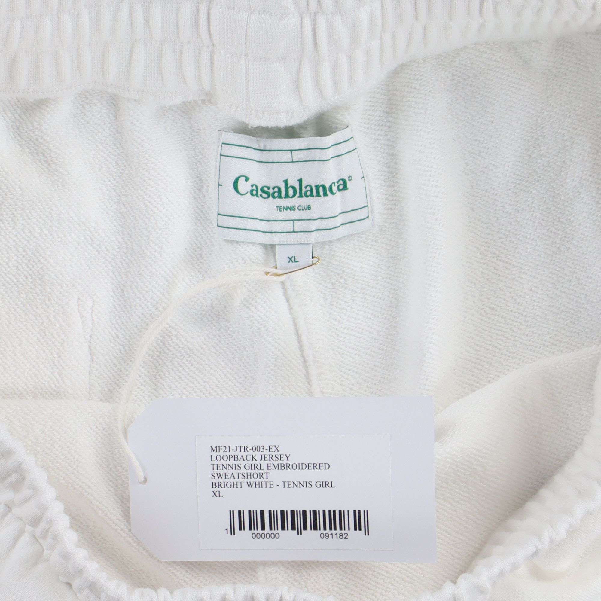Casablanca White Embroidered Tennis Girl Logo Sweatshorts Size US 36 / EU 52 - 3 Thumbnail