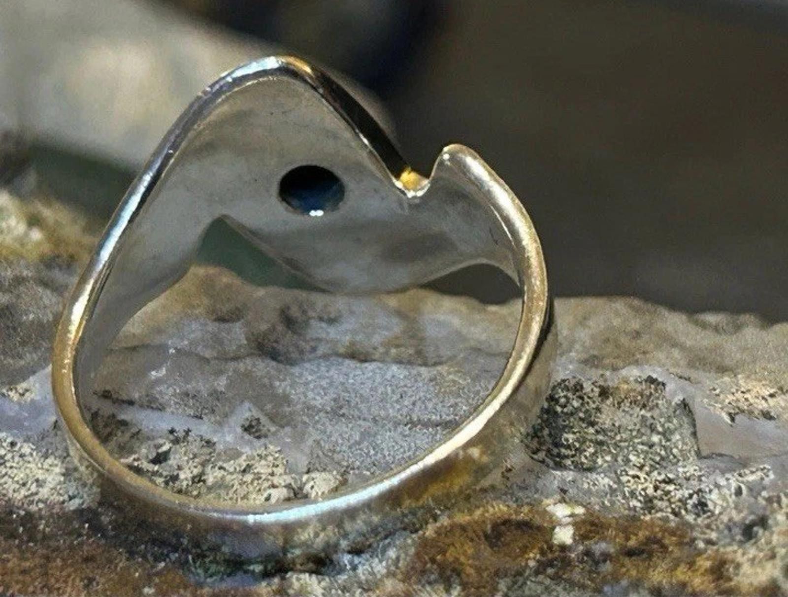 The Unbranded Brand STERLING SILVER WOMEN'S RING WITH BLACK ONYX Size 6.5 Size ONE SIZE - 4 Thumbnail
