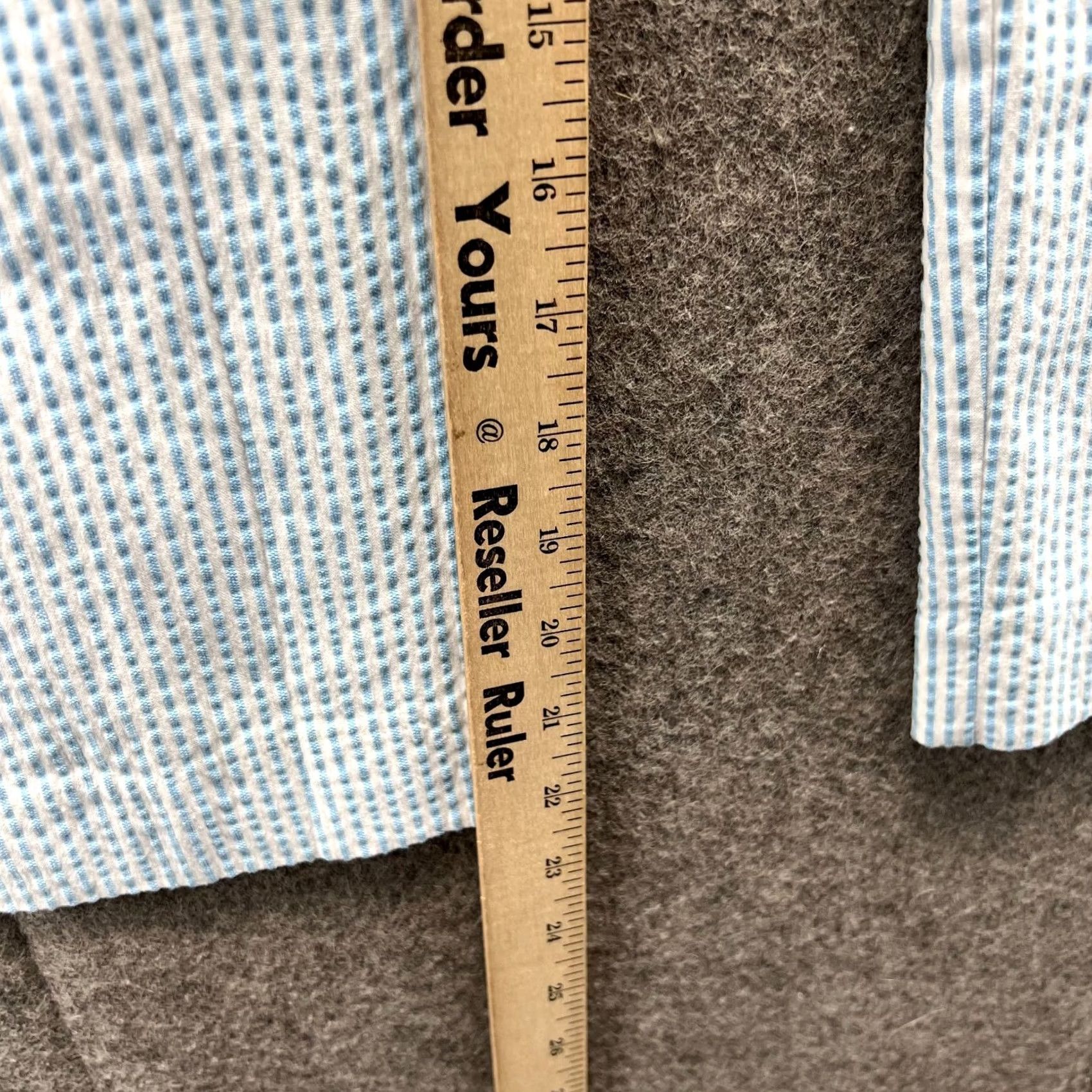 Vintage Lands End Pants Women 8P Petite Blue Striped Mid Rise Slim Leg Seersucker Casual Formal Travel Dress Pants Mens Womens Girls Boys Size 30" / US 8 / IT 44 - 7 Thumbnail