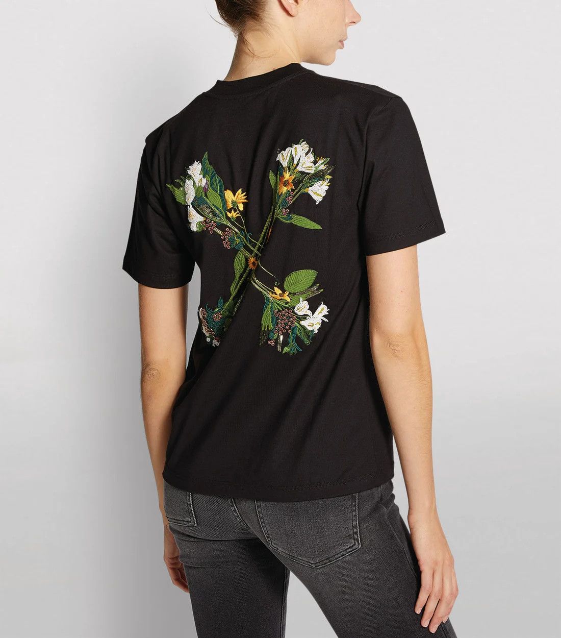 o1gr1nt0325 Flock Arrow Casual T-Shirt in Black