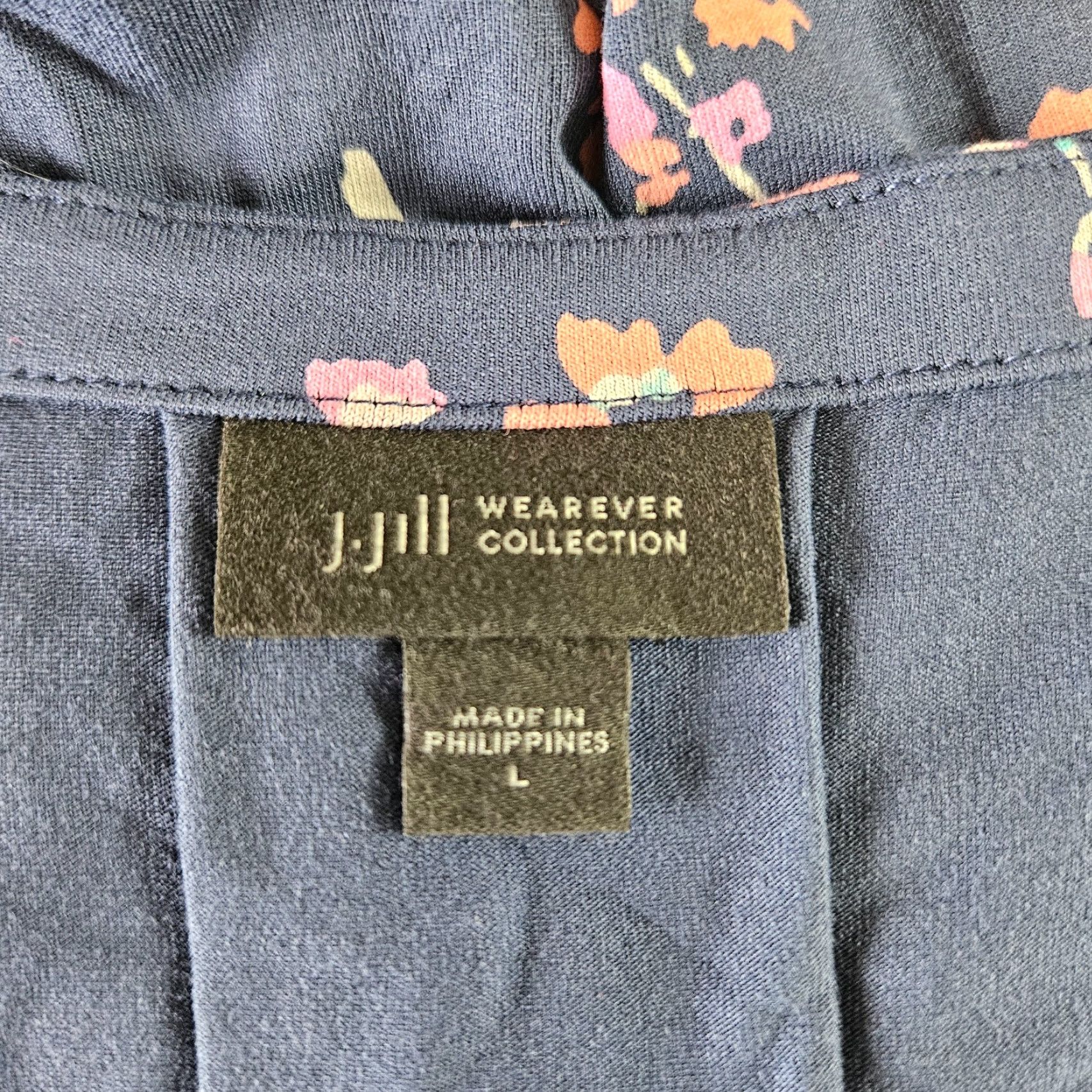 J. Jill J Jill Wearever Collection Blouse Womens Top L Blue Pink Floral 3/4 Sleeve VINTAGE Size L / US 10 / IT 46 - 5 Thumbnail