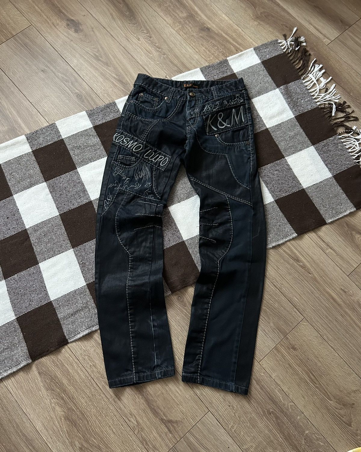 Japanese Brand × Vintage Vintage Kosmo Lupo big logo y2k jeans denim Size US 29 - 1 Thumbnail
