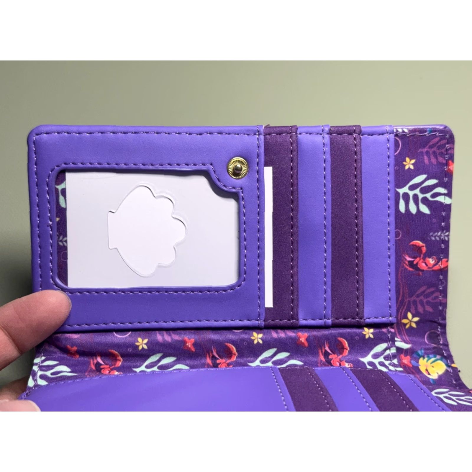 Vintage Loungefly Disney Princess Ariel Castle Collection Wallet Purple One Size Zip-Around Faux Leather Womens Size ONE SIZE - 6 Thumbnail