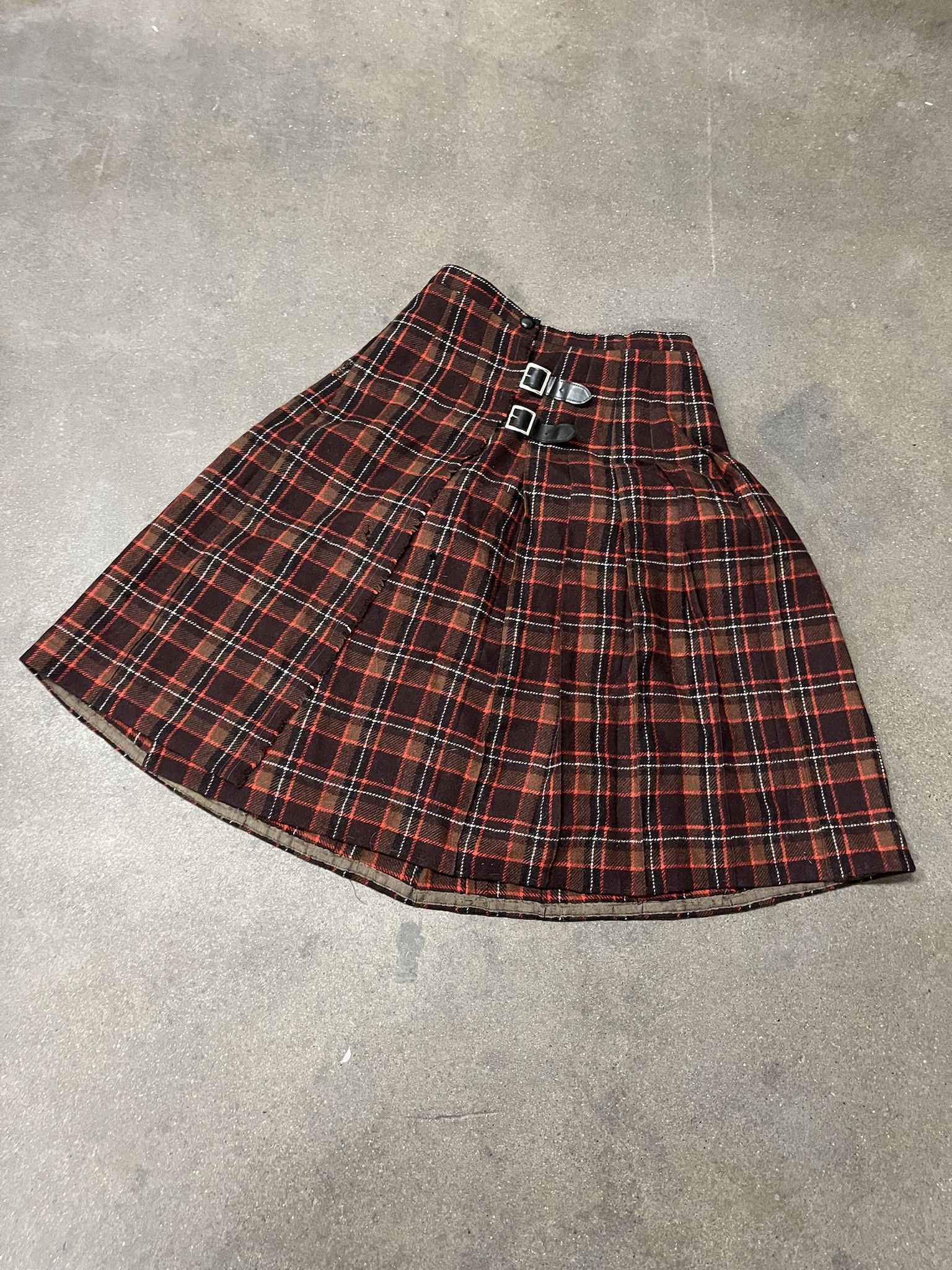 Vintage Vintage 1980s Red Brown Check Kitl Adjustable size 30+ Size US 30 / EU 46 - 1 Thumbnail