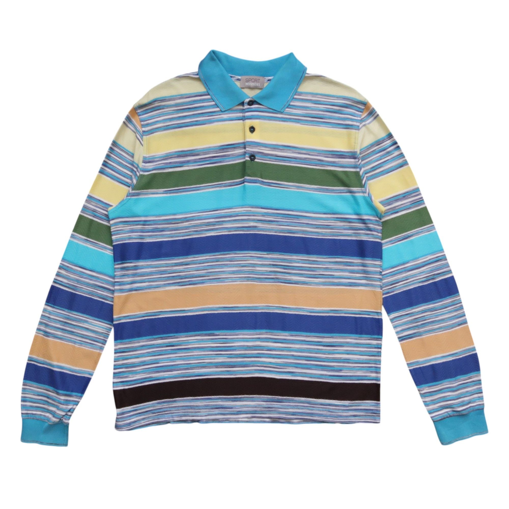 Missoni Vintage 90s Missoni Sport Psychedelic Polo Shirt Size US M / EU 48-50 / 2 - 1 Thumbnail