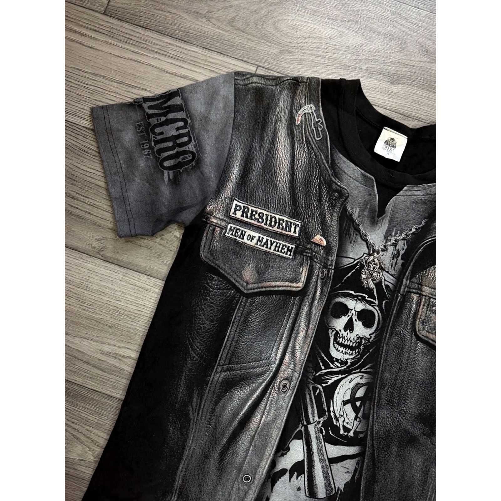 Vintage Sons Of Anarchy Shirt All Over Print Short Sleeve Black Gray Size S Mens Size US S / EU 44-46 / 1 - 5 Thumbnail