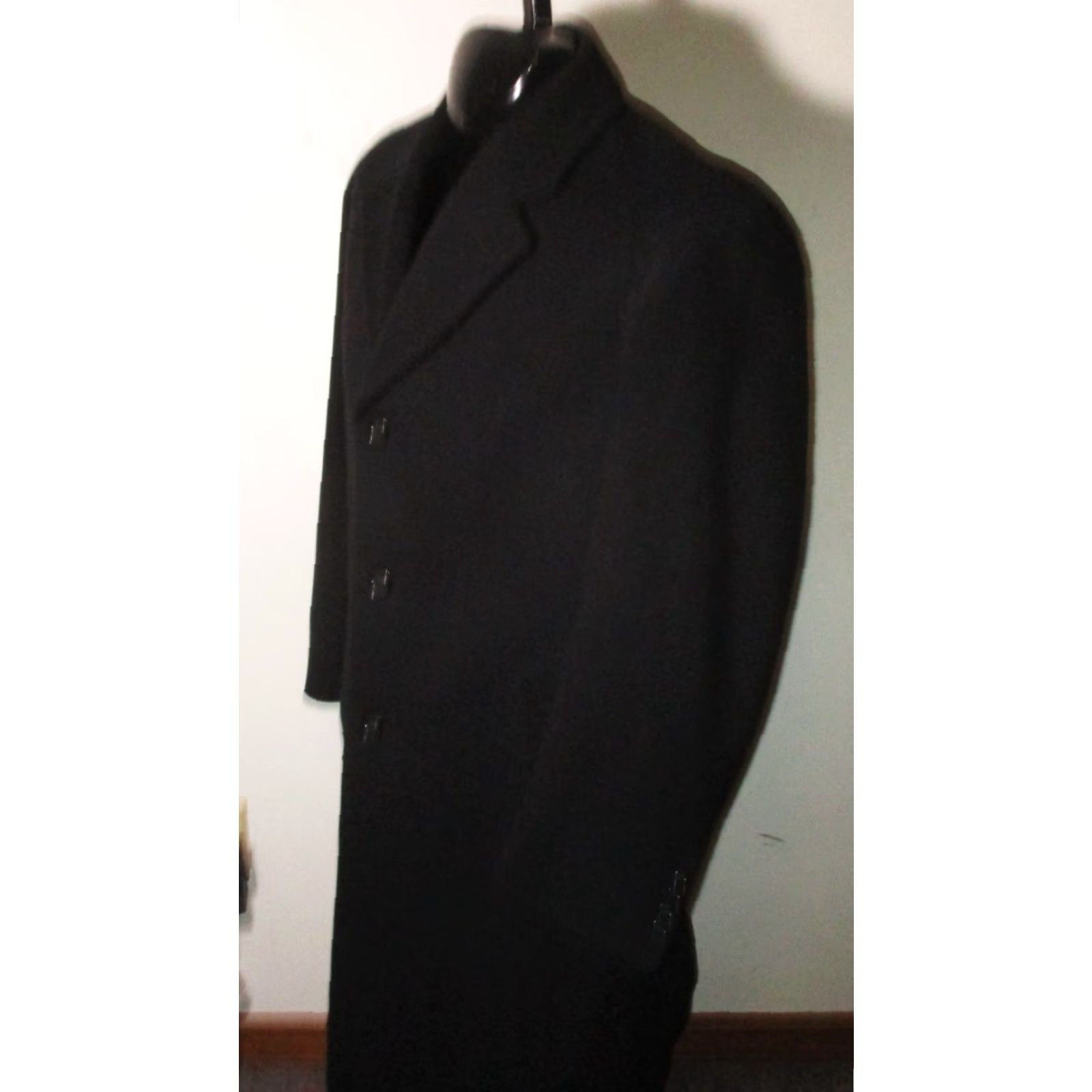 Jos. A. Bank JOS. A. BANK Navy Blue 100% Wool Overcoat Men's 40R Regular Size US XXS / EU 40 - 4 Thumbnail