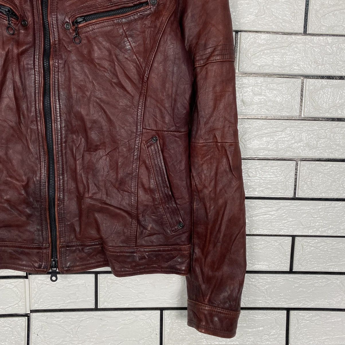 Japanese Brand 🔥VINTAGE SOFT LEATHER JACKET BIKER NICOLE CLUB ISSEY MIYAKE Size US S / EU 44-46 / 1 - 4 Thumbnail
