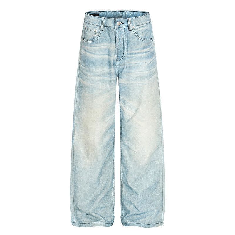 Jean American retro whiskering blue washed jeans for men Size US 32 / EU 48 - 1 Thumbnail