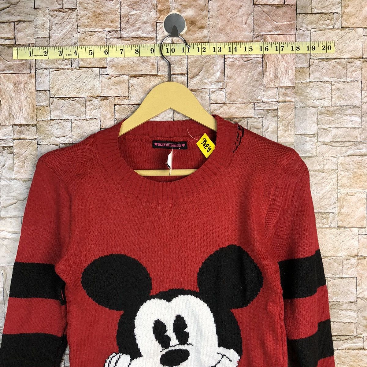 Disney Maria Luizat X mickey mouse stripe Red Knitwear #A396 Size S / US 4 / IT 40 - 2 Thumbnail