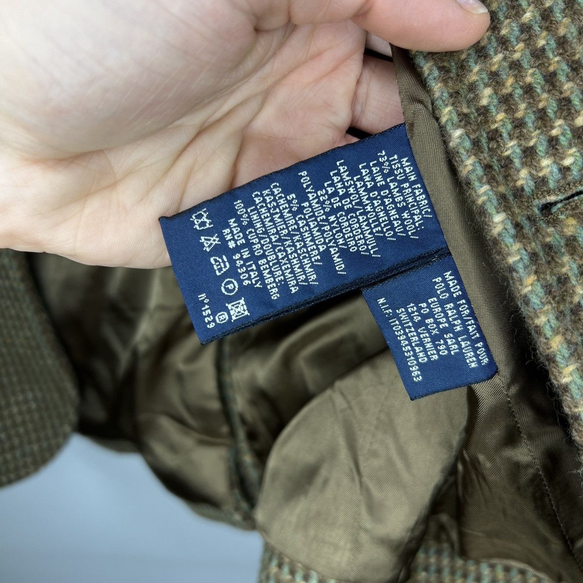 Polo Ralph Lauren × Ralph Lauren × Vintage Polo Ralph Lauren Houndstooth Tartan Tweed Wool Blazer Size M / US 6-8 / IT 42-44 - 8 Thumbnail