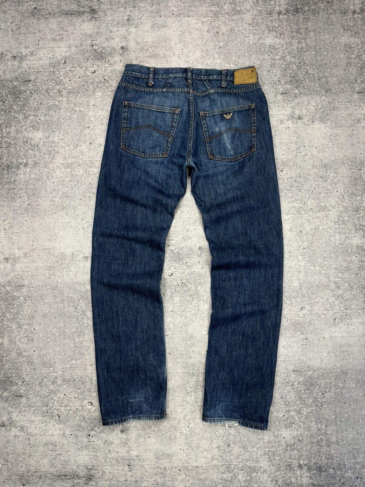 💥💥 Vintage Armani Jeans Y2K Metal Pocket Logo Jeans Pants