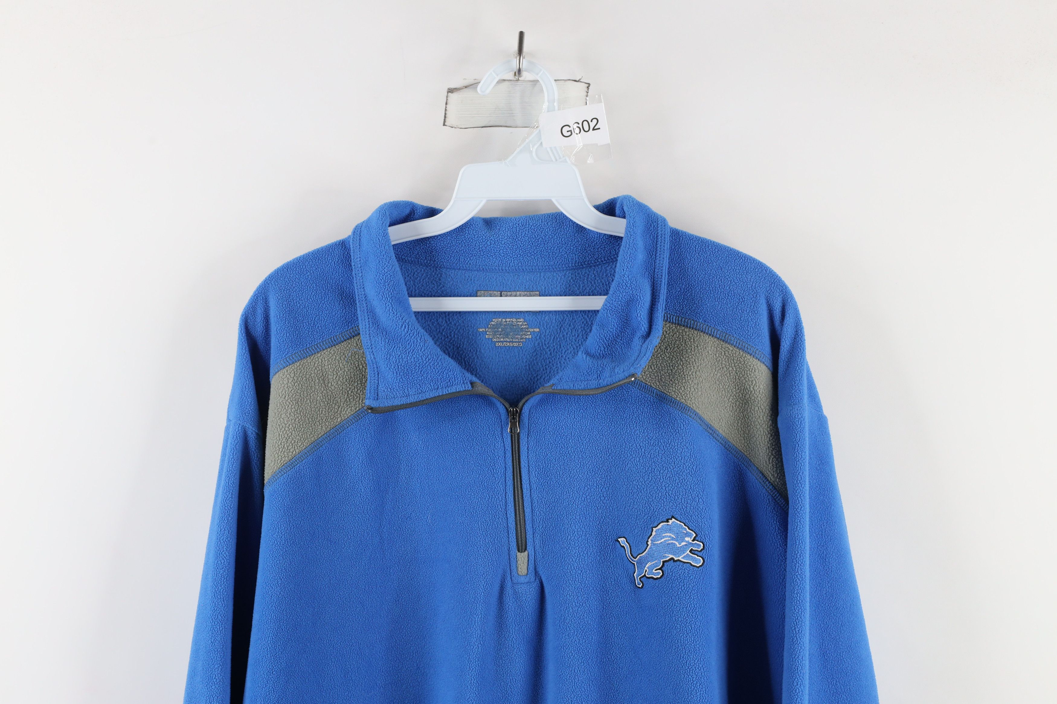 Vintage Vintage Detroit Lions Football Half Zip Fleece Sweater Blue Size US XXL / EU 58 / 5 - 2 Thumbnail