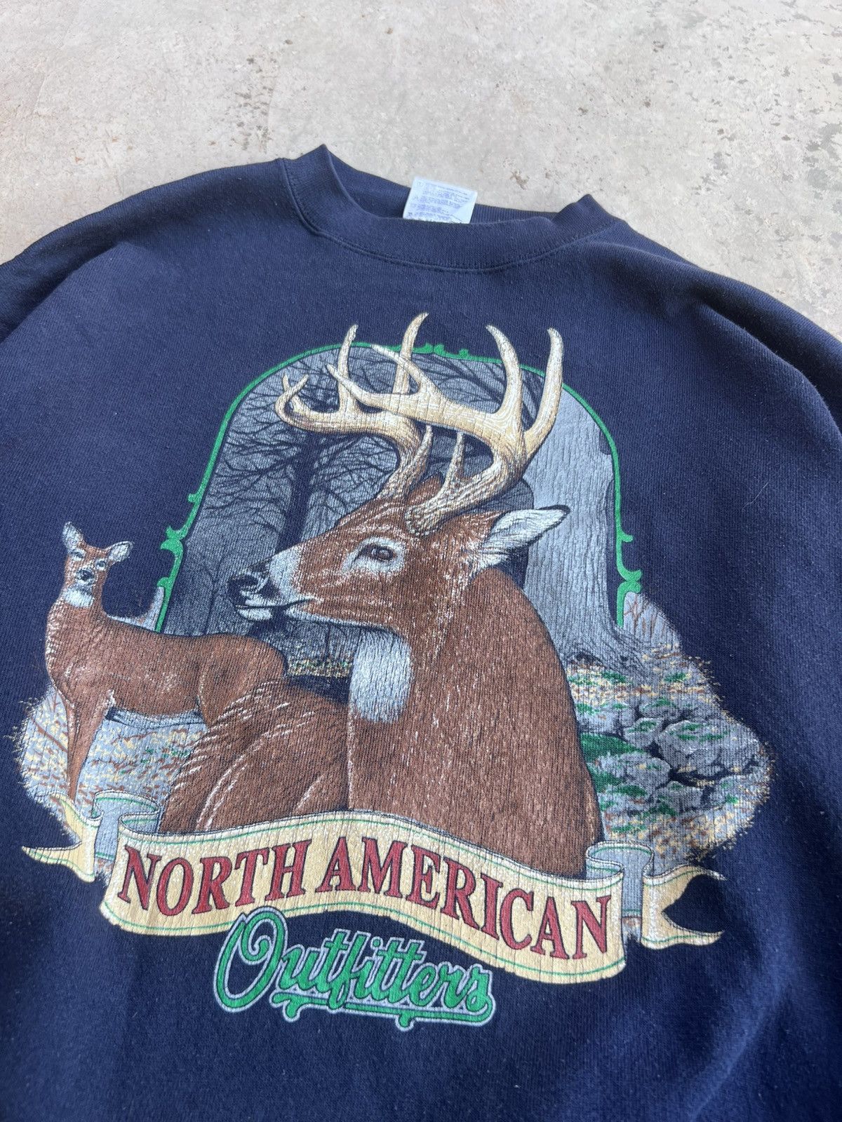 Tultex Vintage 90s Deer Sweatshirt Size US L / EU 52-54 / 3 - 2 Thumbnail