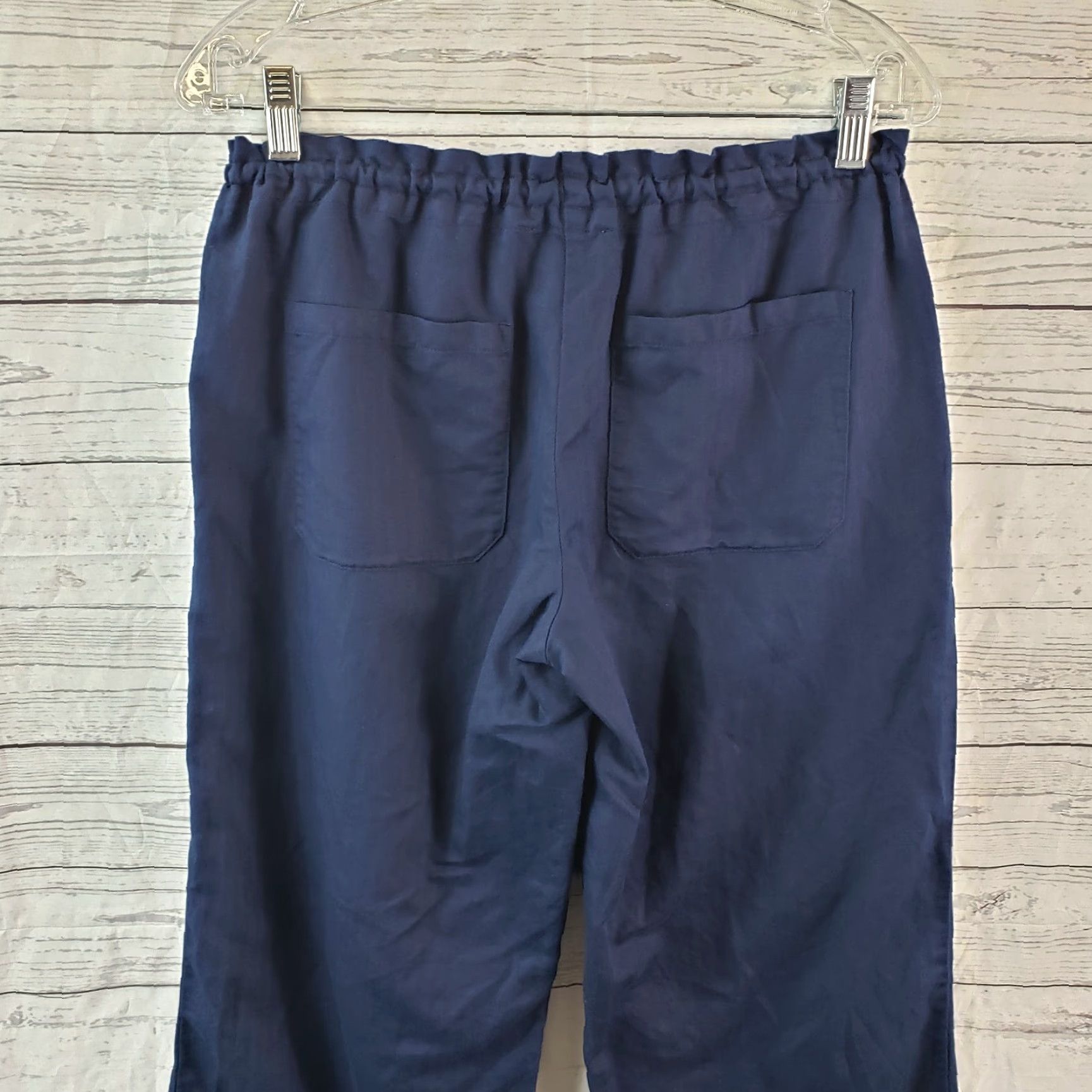 Ralph Lauren Lauren Ralph Lauren Womens Cropped Pants Sz Small Blue Linen Blend Pull On Solid Size 28" / US 6 / IT 42 - 4 Thumbnail