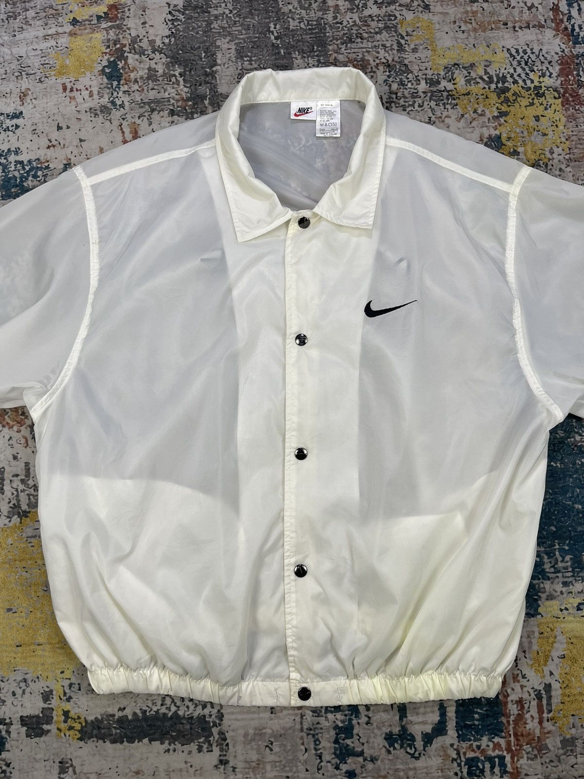 Nike Vtg 90s Nike Swoosh Back Spell Couch Jacket Size US L / EU 52-54 / 3 - 3 Thumbnail