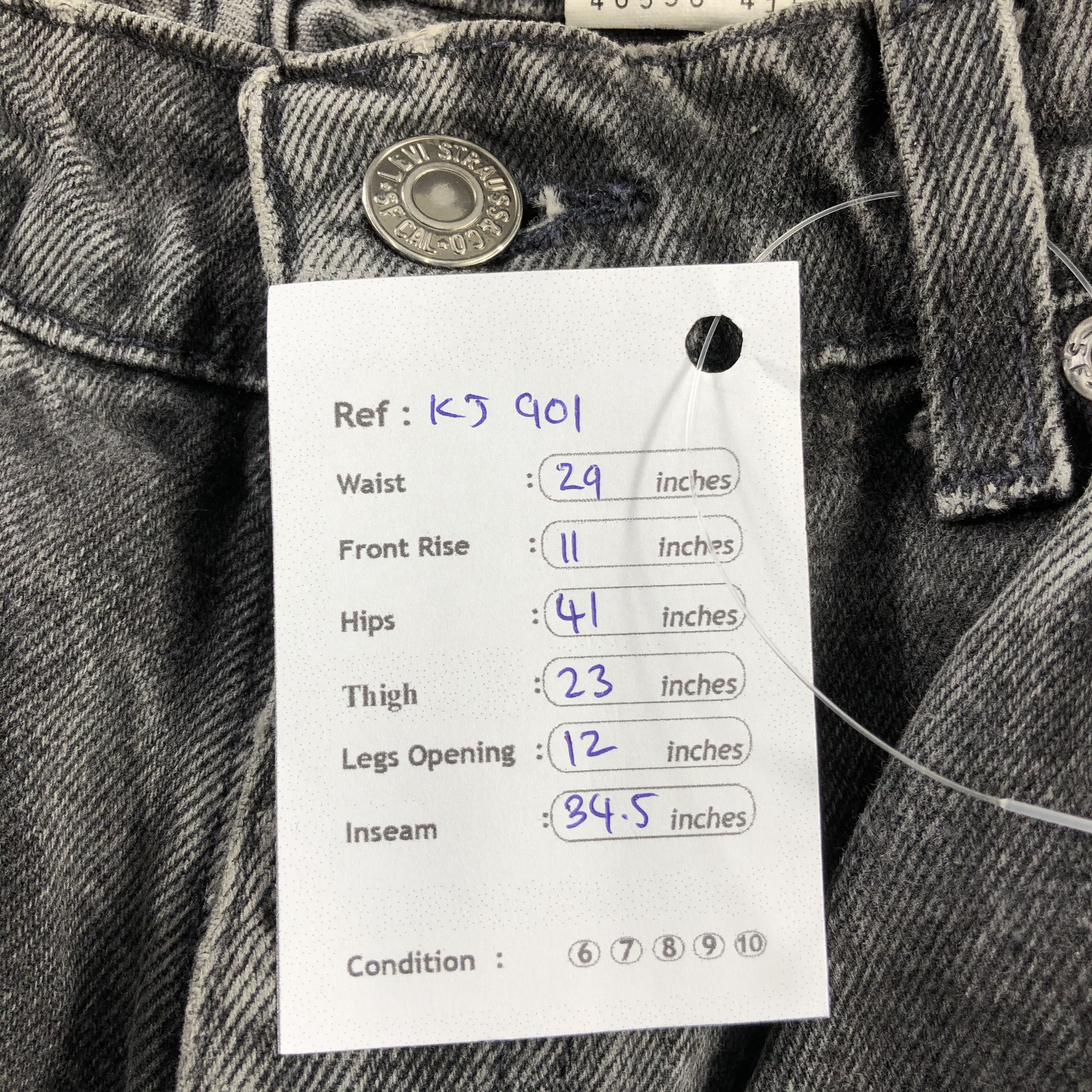 Levi's Vintage 90s Levis 550 Jeans Distress Black Denim KJ901 Size US 29 - 15 Thumbnail