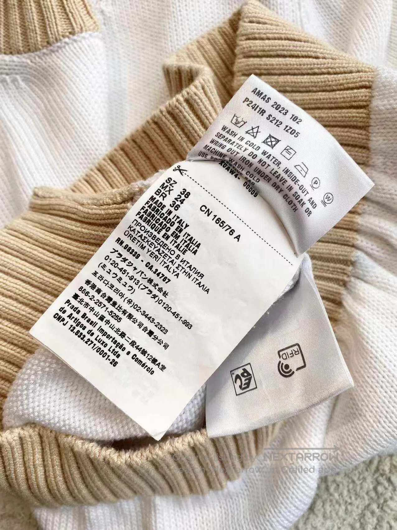 Prada Prada Color-blocking puff sleeve knit top| Size XS / US 0-2 / IT 36-38 - 5 Thumbnail