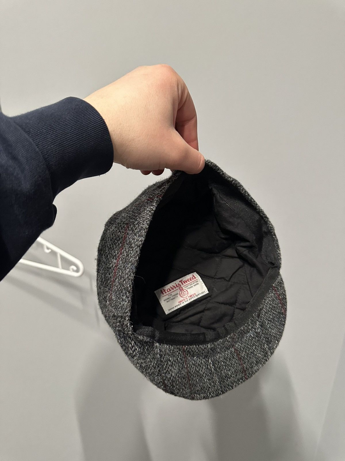 Harris Tweed Harris Tweed Hat Grey Wool Flat Cap Made in United Kingdom Size ONE SIZE - 9 Thumbnail