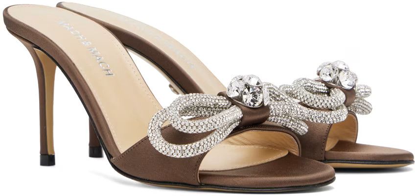 MACH & MACH o1s22i1n0724 Silk Satin Mules in Brown Size US 9 / IT 39 - 4 Thumbnail