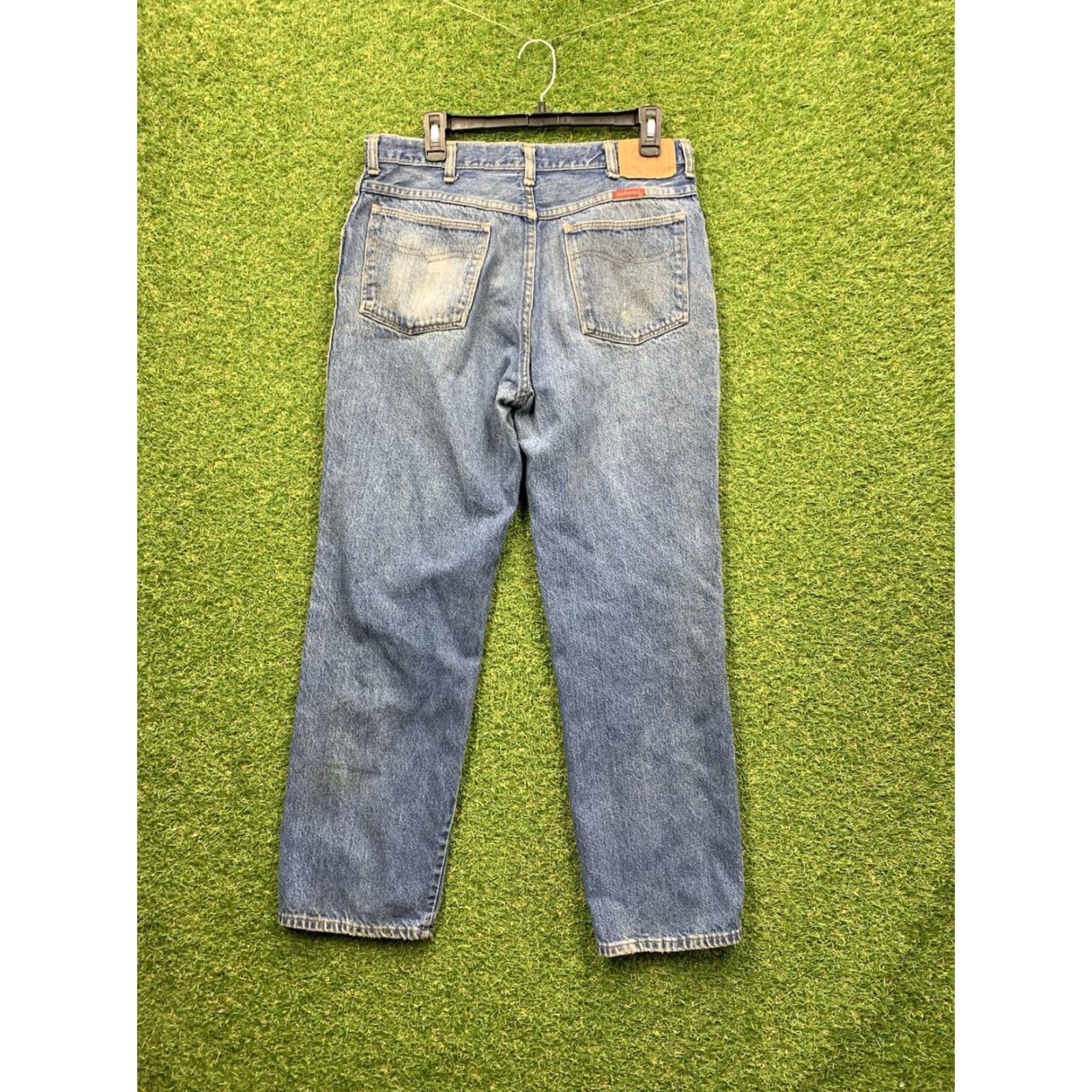 Vintage VINTAGE Sedgefield Jeans Mens 35x32 Denim Blue 5-Pocket Straight Leg Classic Fit 80s Cowboy USA Jeans Mens Size US 35 - 2 Thumbnail