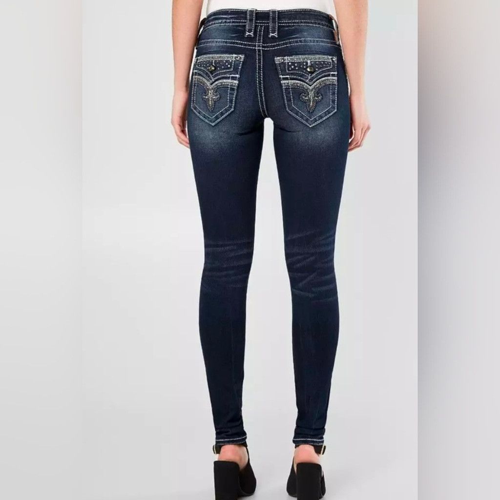 Rock Revival Rock Revival Haile Mid Rise Skinny Jeans Size 27 Size 27" / US 4 / IT 40 - 1 Thumbnail