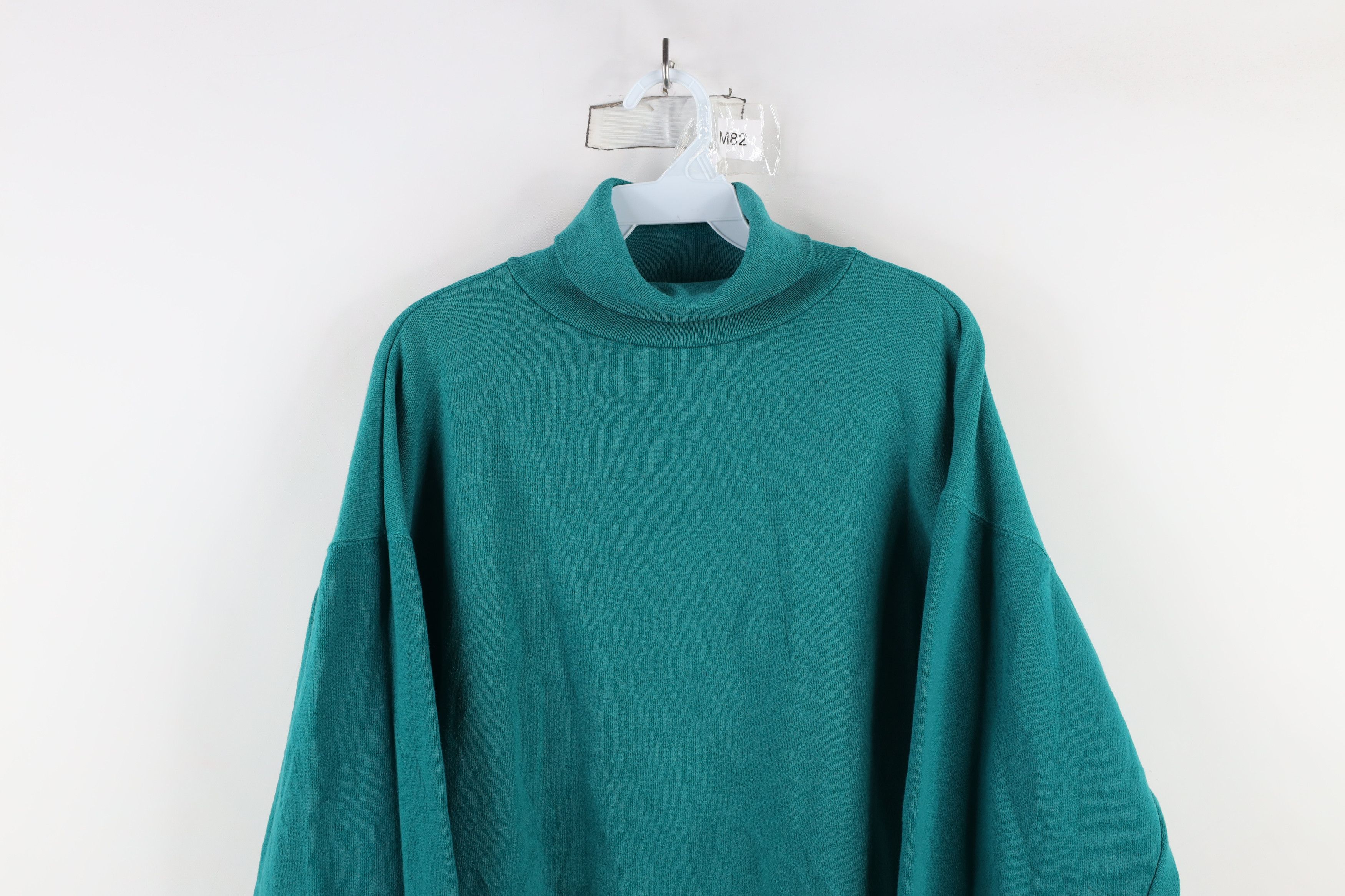 Vintage Vintage 90s Streetwear Heavy Turtleneck Sweatshirt Teal USA Size US XL / EU 56 / 4 - 2 Thumbnail