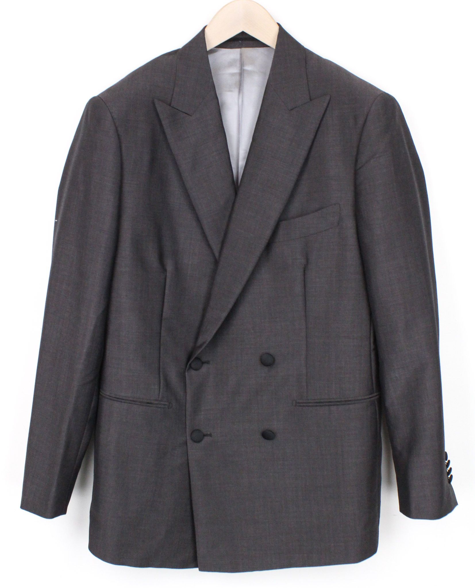 image of Suitsupply Lazio Uk40R Brown Melange Slim Two-Row Mohair Peak 71475, Men's