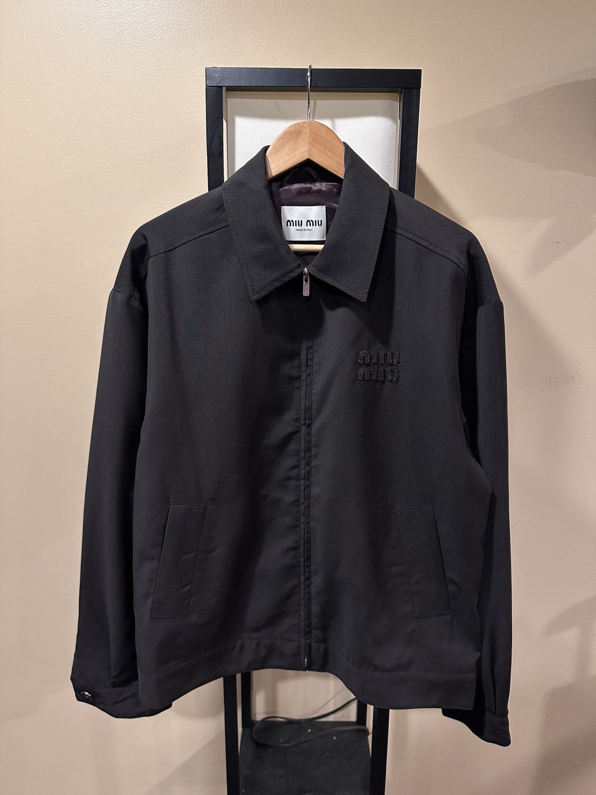 Miu Miu Miu Miu Mohair Blouson Zip Bomber Ebony Brown Light Jacket Size M / US 6-8 / IT 42-44 - 1 Thumbnail