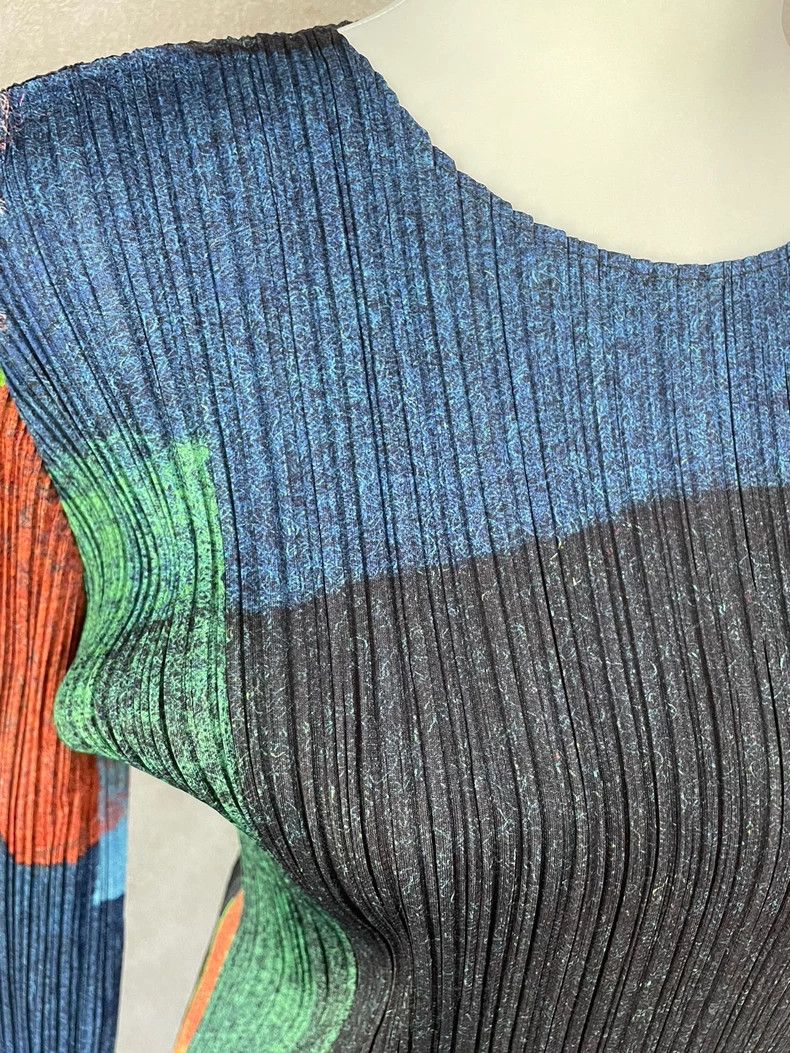 Issey Miyake Issey Miyake size:3 Multicolored pleated long-sleeved shir Size XS / US 0-2 / IT 36-38 - 3 Thumbnail