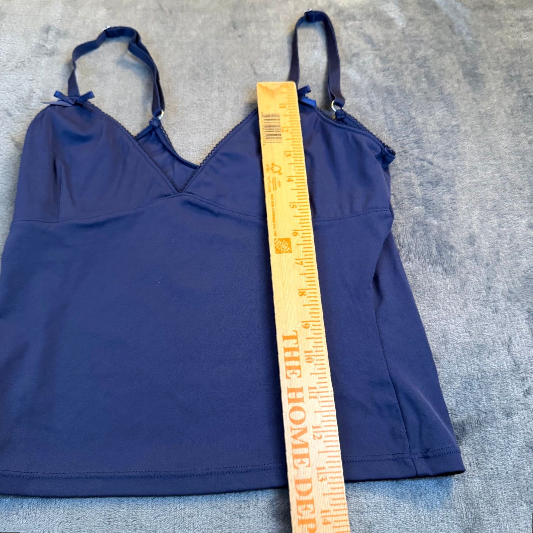 Vintage ESTPAC Camisole Navy Blue Lace Trim V-Neck Top Women S Small Adjustable Strap Bow Spaghetti Strap Tank Women's Size Small Size S / US 4 / IT 40 - 5 Thumbnail