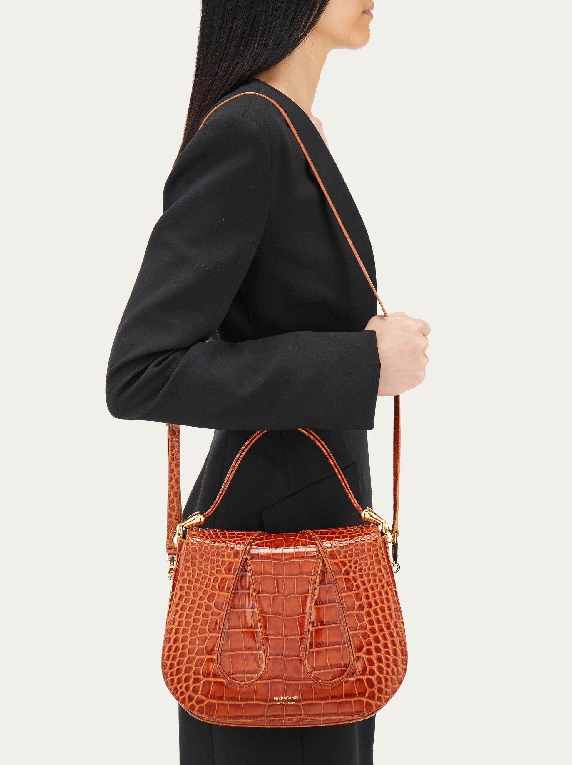 Salvatore Ferragamo o1s1rm0924 Size: OS / Leather Hand Bag in Brown Size ONE SIZE - 2 Thumbnail