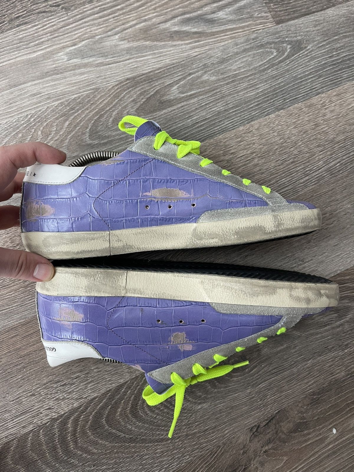 Golden Goose Golden Goose Super-Star Purple Croc Effect Sneakers Neon 39 Size US 9 / IT 39 - 7 Thumbnail