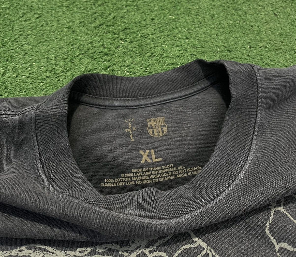 Travis Scott Cactus Jack x FC Barcelona Washed Acid Print Tee Size US XL / EU 56 / 4 - 4 Thumbnail