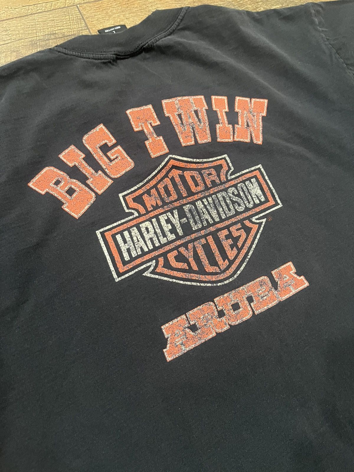 Harley Davidson Vintage 1998 Harley Davidson Aruba Tee Shirt Black Large 90s Size US L / EU 52-54 / 3 - 6 Thumbnail